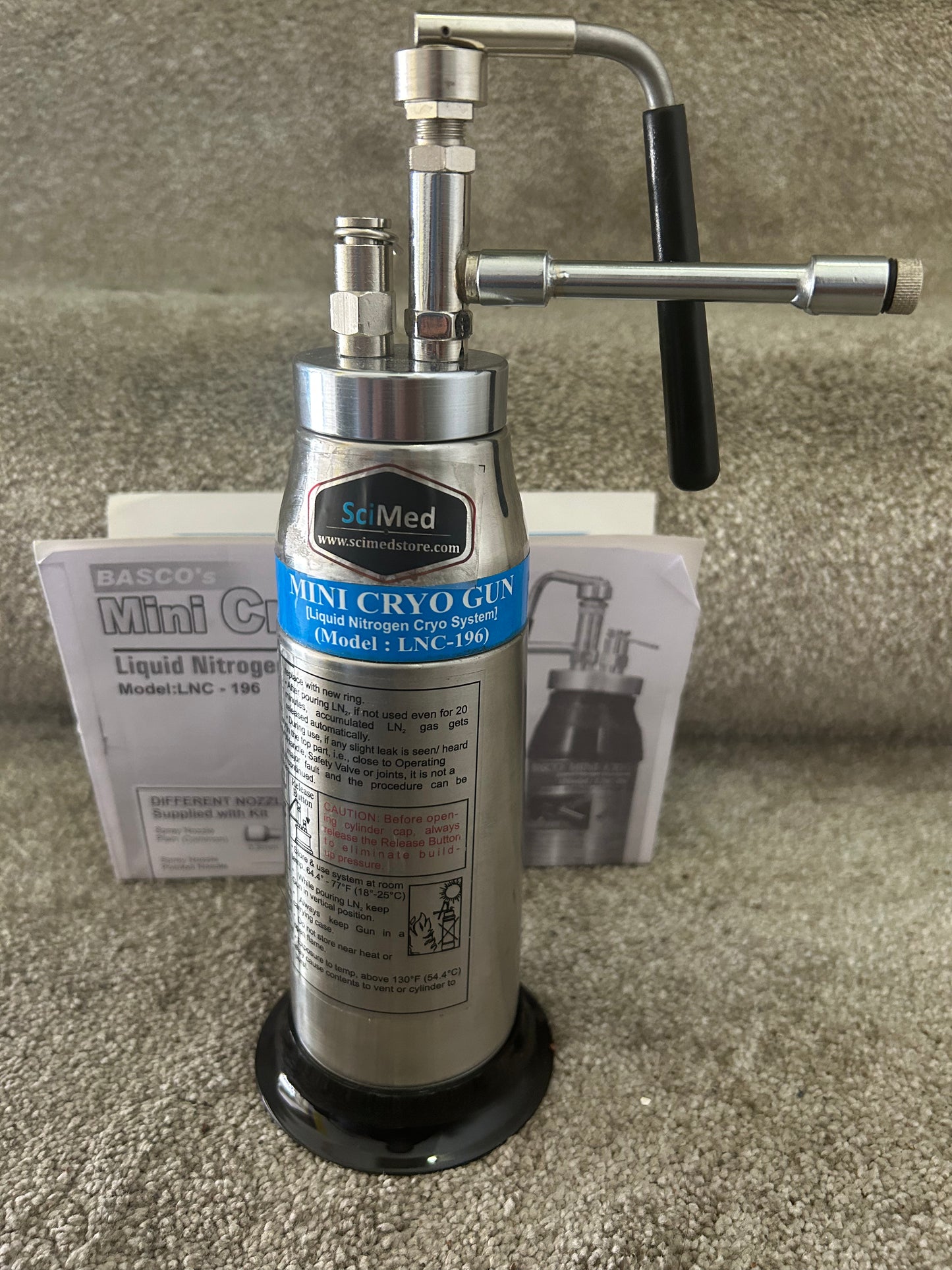 SciMed - Mini cryogun sprayer for dermatology, liquid nitrogen spray device with 6 cryo heads