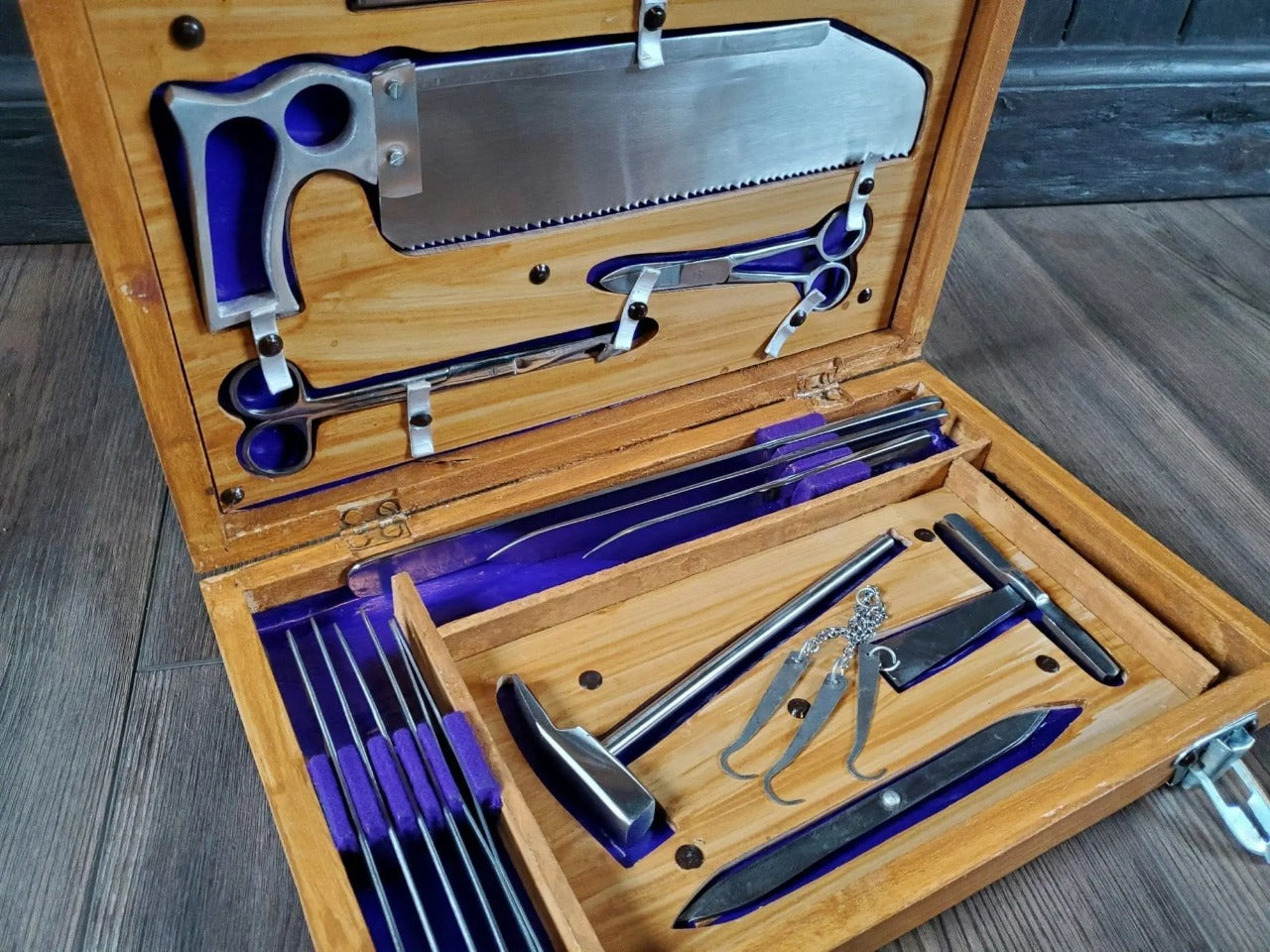 Autopsy / Post-Mortem Kit — 19 Instruments in Carry Case, Complete Forensic + Pathology Set