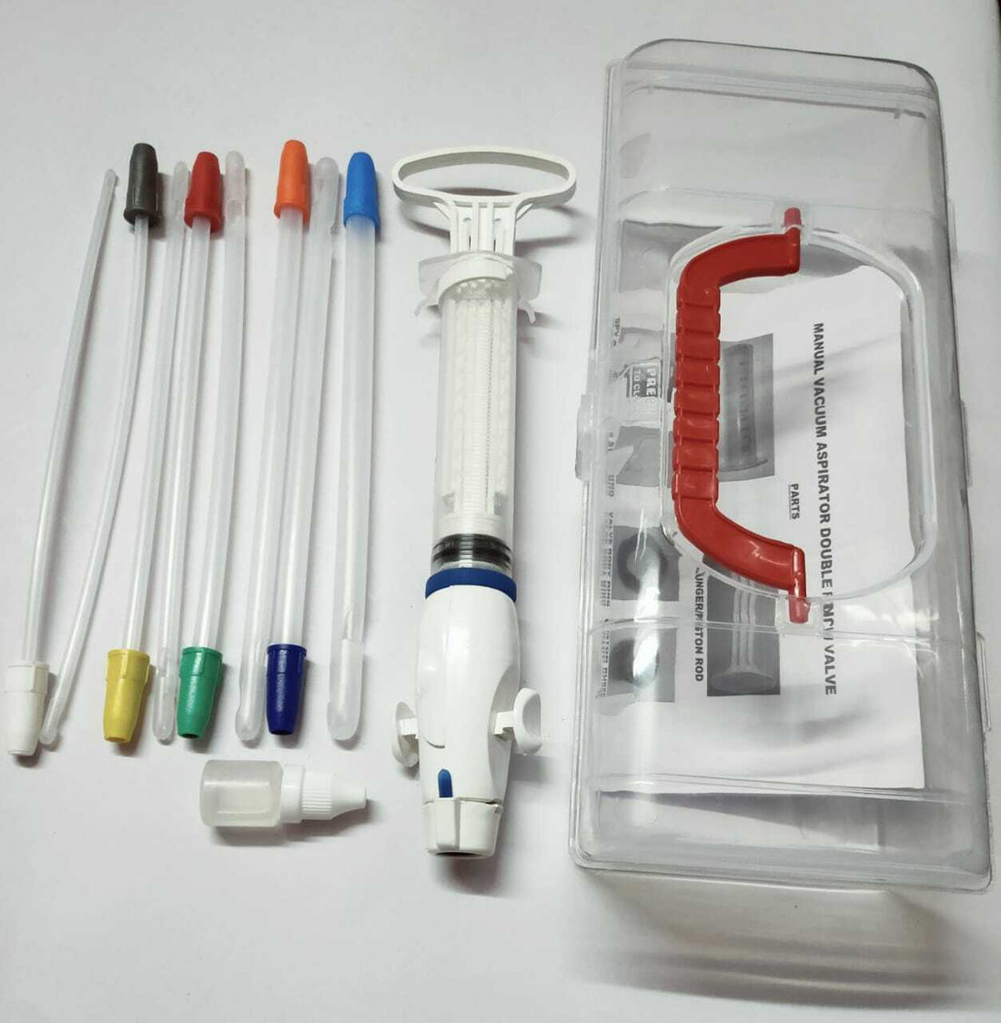 IPAS-style MVA kit with double-valve syringe and Karman cannulas