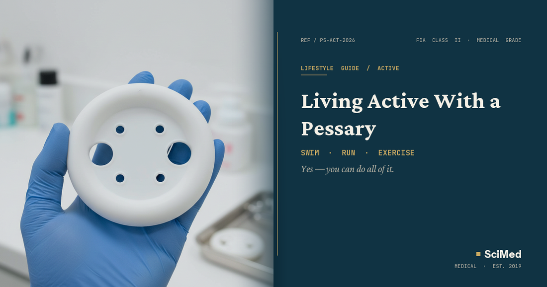 Ring pessary with support held by gloved clinician — SciMed featured image for Living Active With a Pessary guide