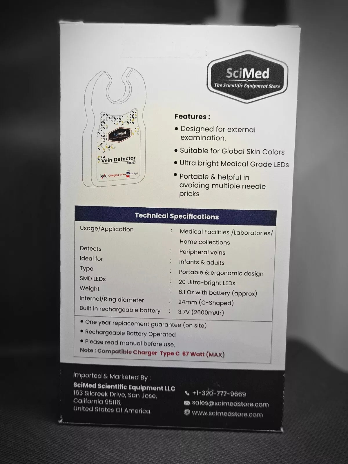 Professional SciMed Vein Finder – Reliable Tool for Quick IV Access