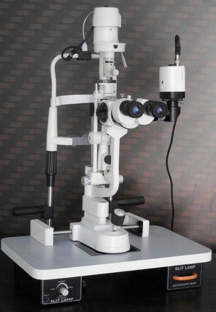 Slit Lamp Haag Streit Type 5 Step, Applanation Tonometer Beam Splitter And Camera